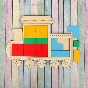 Мозаика головоломка "Весёлый паровоз", 32 детали, Весёлые игрушки