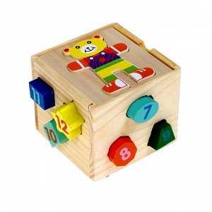 Куб логический «Цифры, фигуры и мишка»