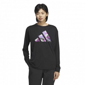 Adidas Long Sleeve Graphic T-Shirt - лонгслив с лого - Black