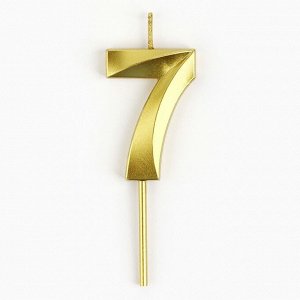 Свеча цифра для торта «7», золото, 2,3 х 8 см