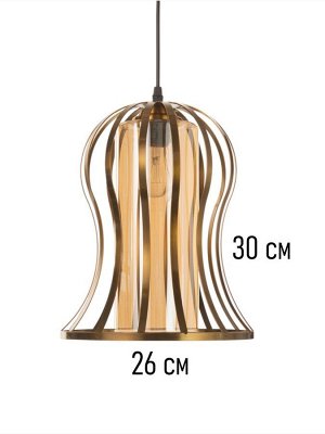 Светильник потолочный BayerLux Marlene, 1x40 Вт, Е27, латунь, 25x25x31 см