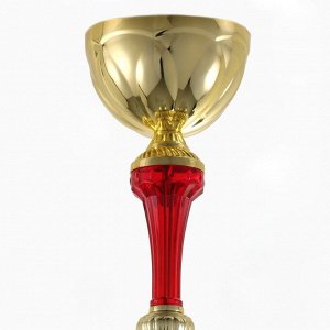 Кубок 131B, наградная фигура, золото, подставка камень, 24 см