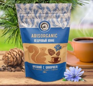 Кедровый кофе Abisorganic крепкий с цикорием без сахара и кофеина 200 гр.