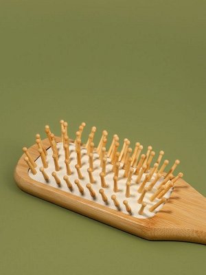 Расчёска массажная BAMBOO, бамбуковая, 22.5?6.5 см, цвет «светлое дерево»
