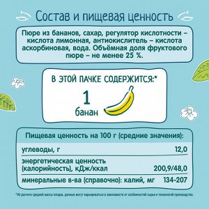 ФРУТОНЯНЯ 0,2л Нектар банан с мякотью большая упаковка 18 шт