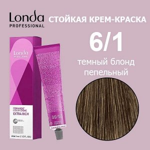 LONDA Color Окрашивание  6/1 темный блонд пепельный 60 мл