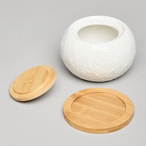 Сахарница "Meadow" с деревянной крышкой и подставкой, 450 мл, 12x9,5 см, 1 шт.