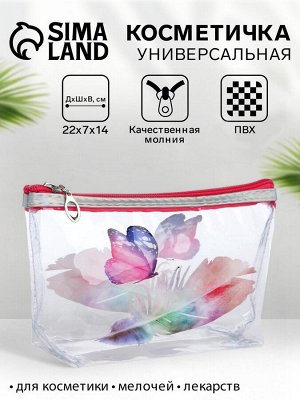 Косметичка женская на молнии для бассейна, с принтом, прозрачная/оранжевая