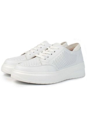 05-HY14-2D WHITE Кроссовки женские (натуральная кожа)