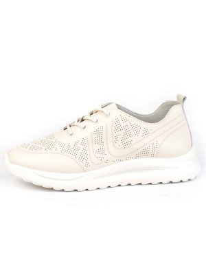 05-DXT48-2 BEIGE Кроссовки женские (натуральная кожа)