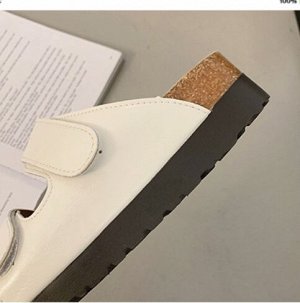 Пантолеты на толстой подошве на липучках, бежевые