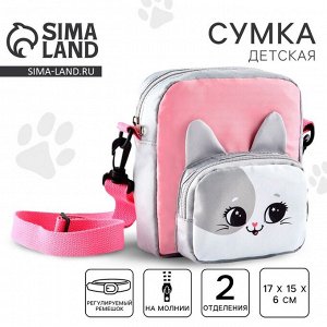 Сумка детская «Весёлый котик», 17x15x6 см