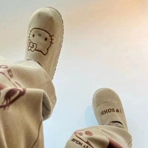 Мюли из иск.замши с рисунком бежевые