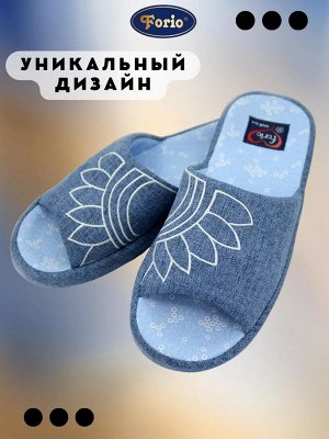 Изящные тапочки с детализированной вышивкой в виде узорного цветка