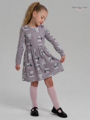 Платье Эля котейки на сером