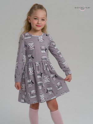 Платье Эля котейки на сером