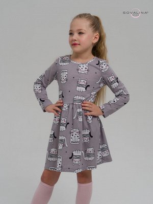 Платье Эля котейки на сером