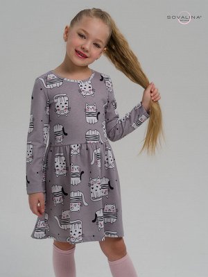 Платье Эля котейки на сером