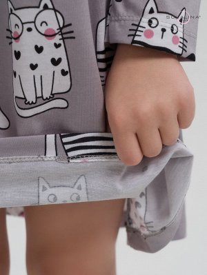 Платье Эля котейки на сером