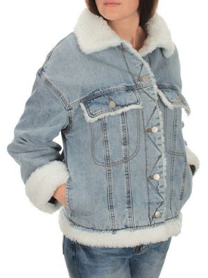 626420056008A61803 BLUE Куртка джинсовая женская, утепленная (77.6% хлопок, 22.4% полиэстер)