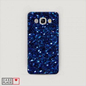 Пластиковый чехол Синие блестки рисунок на Samsung Galaxy J7 2016
