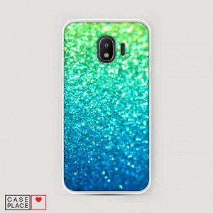 Силиконовый чехол Песок сине-зеленый рисунок на Samsung Galaxy J2 2018