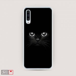 Cиликоновый чехол Взгляд черной кошки на Samsung Galaxy A50