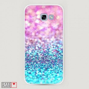 Силиконовый чехол Розово-голубые глиттеры рисунок на Samsung Galaxy A5 2017