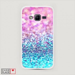 Силиконовый чехол Розово-голубые глиттеры рисунок на Samsung Galaxy J1 mini Prime (2016)