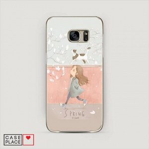 Силиконовый чехол Девочка-весна на Samsung Galaxy S7