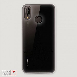 Cиликоновый чехол Тайные символы черные на Huawei P20 Lite