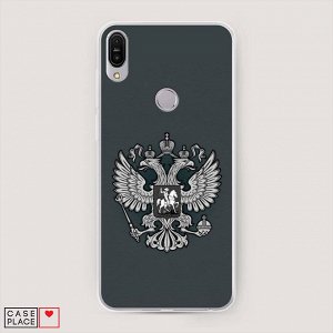 Cиликоновый чехол Герб России серый на Asus ZenFone Max Pro ZB602KL