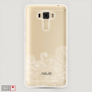 Силиконовый чехол Волновые вихри белые на Asus Zenfone 3 Laser ZC551KL