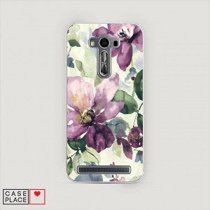 Силиконовый чехол Сиреневые цветы-акварель на Asus Zenfone 2 Laser ZE500KL
