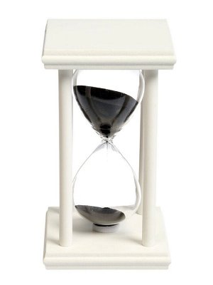 Песочные часы, на 30 минут, 8.8x14 см, деревянные, белые