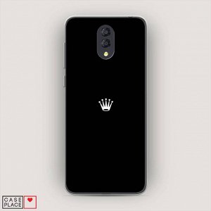 Силиконовый чехол Белая корона на черном фоне на Alcatel 3L 5039D (2019)