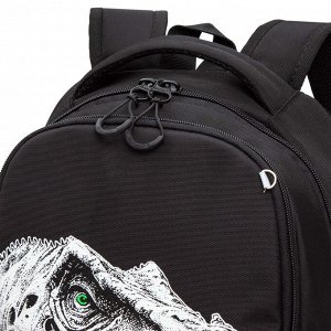 Рюкзак школьный GRIZZLY легкий с жесткой спинкой, двумя отделениями, для мальчика