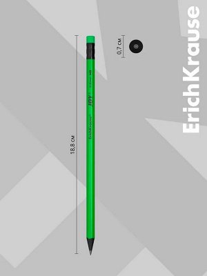 Карандаш чернографитный ErichKrause ""JOY"", HB, грифель d=2.2 мм, пластик, круглый, в тубусе, неон ми