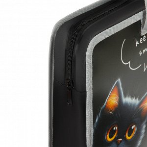 Папка с ручками А4 ArtSpace ""The Black Kitten"", пластик, на молнии, 70мм