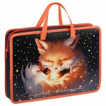 Папка с ручками А4 ArtSpace &quot;&quot;The Magic Fox&quot;&quot;, пластик, на молнии, 70мм