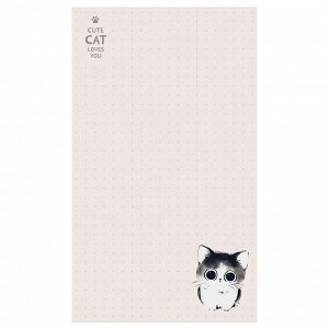 Блок для записей MESHU ""Cute cats"", 10*17см, 50л., на склейке
