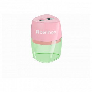 Точилка пластиковая Berlingo ""Haze XL"", с контейнером, 2 отверстия, ассорти
