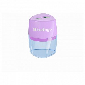 Точилка пластиковая Berlingo ""Haze XL"", с контейнером, 2 отверстия, ассорти