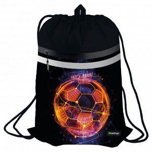 Мешок для обуви 1 отделение Berlingo ""Football winner"", 340*460мм, вентиляционная сеточка, светоотра