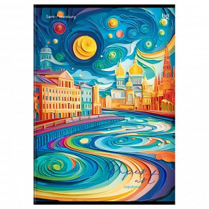 Тетрадь 80л., А4, клетка BG ""Paper art"", матовая ламинация, выб. лак