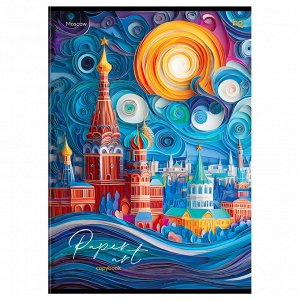 Тетрадь 80л., А4, клетка BG ""Paper art"", матовая ламинация, выб. лак