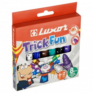 Фломастеры Luxor ""Trick Fun "", меняющие цвет, утолщенные, 06цв.+2, 8шт., картон, европодвес