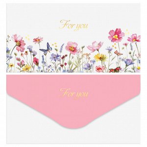 Конверт для денег MESHU ""For you"", 85*164мм, soft-touch, фольга