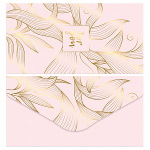 Конверт для денег MESHU ""Gold flower"" 85*164мм, матовая ламинация, фольга, 4 дизайна