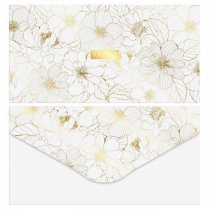 Конверт для денег MESHU ""Gold flower"" 85*164мм, матовая ламинация, фольга, 4 дизайна